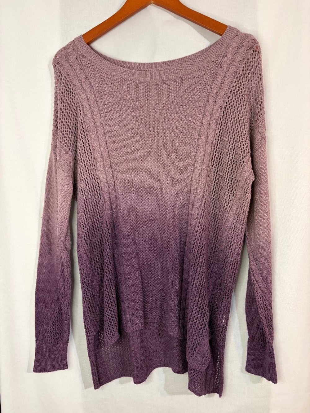 American Eagle Sweater Women's Medium Purple Ombre Gradient High-Low